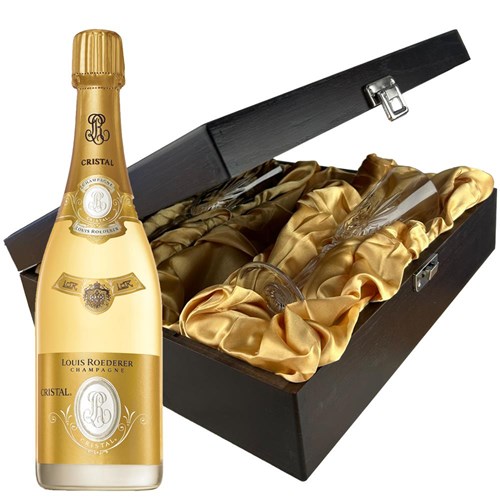 Louis Roederer Cristal Cuvee Prestige 2015 Brut 75cl And Flutes In Luxury Presentation Box